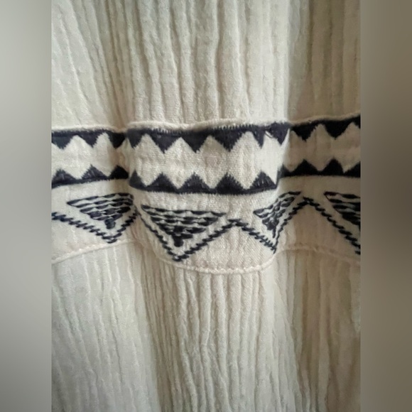 Roolee Cream Midi Dress with Navy Details - Picture 3 of 8